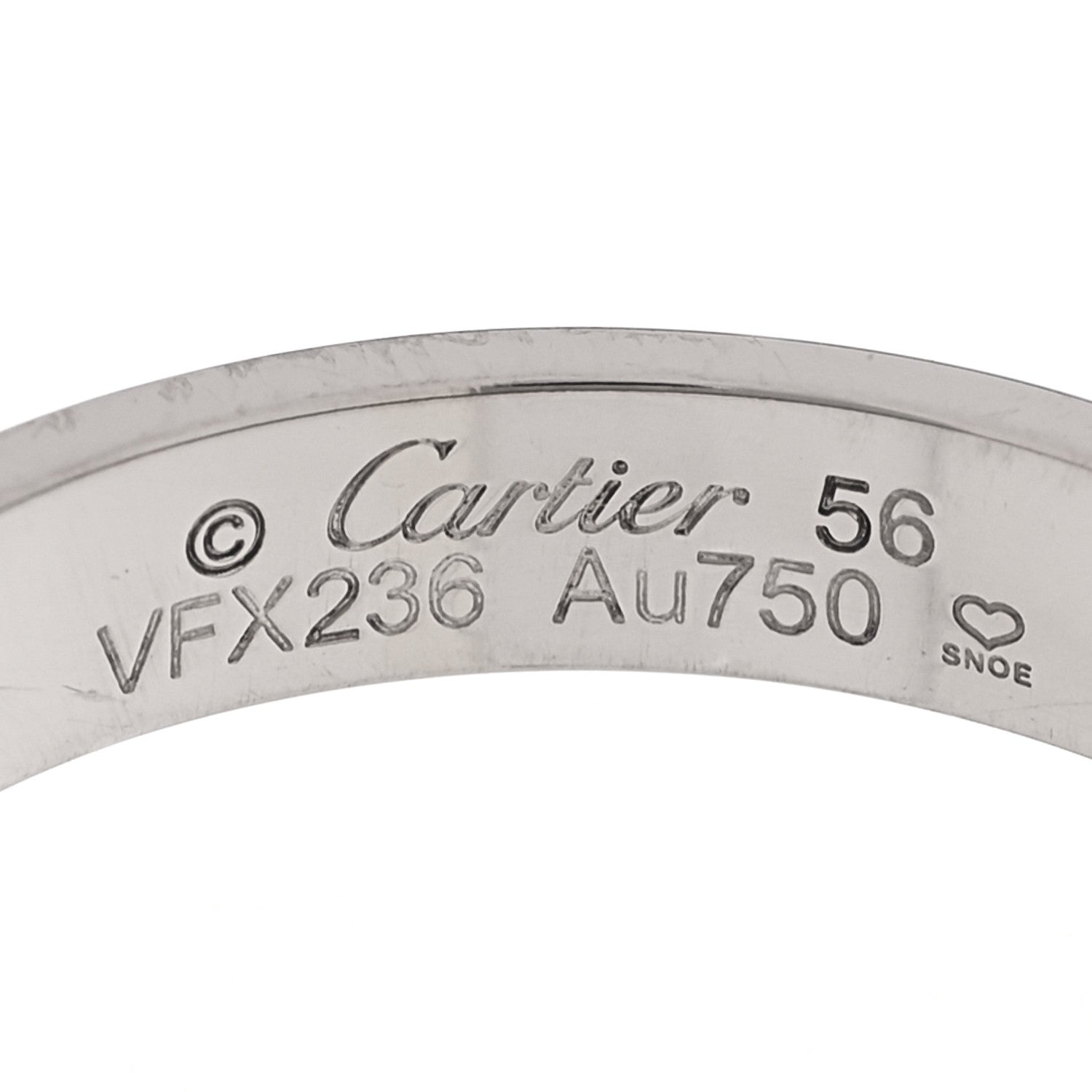 Cartier 18K White Gold 3.5mm LOVE Wedding Band Ring 56 7.75 4 of 5