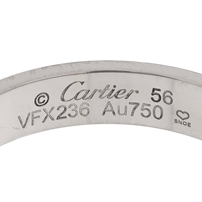 Cartier 18K White Gold 3.5mm LOVE Wedding Band Ring 56 7.75 4 of 5