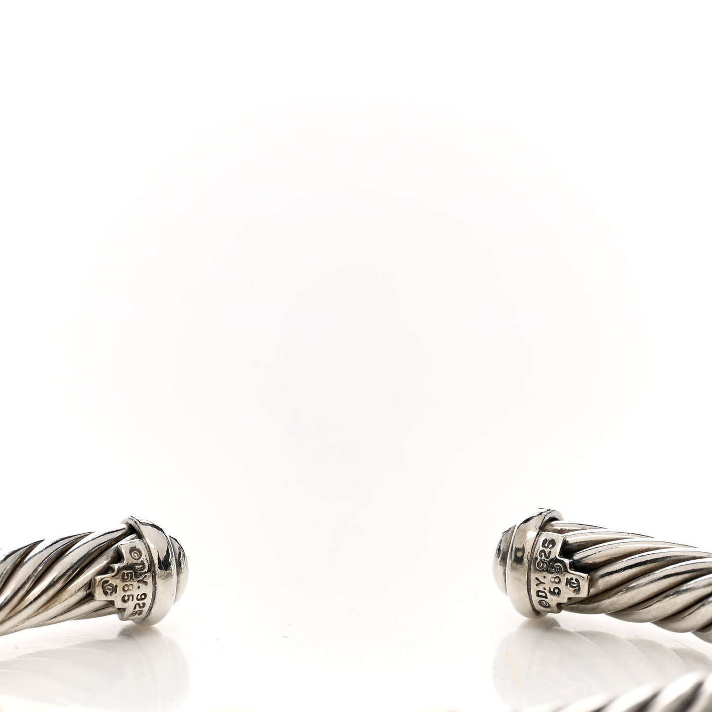 Sterling Silver 14K Yellow Gold 7mm X Station Cable Bracelet