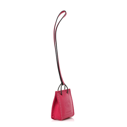 Hermes Milo Lambskin Swift Shopping Bag Charm Rose Mexico 4 of 4