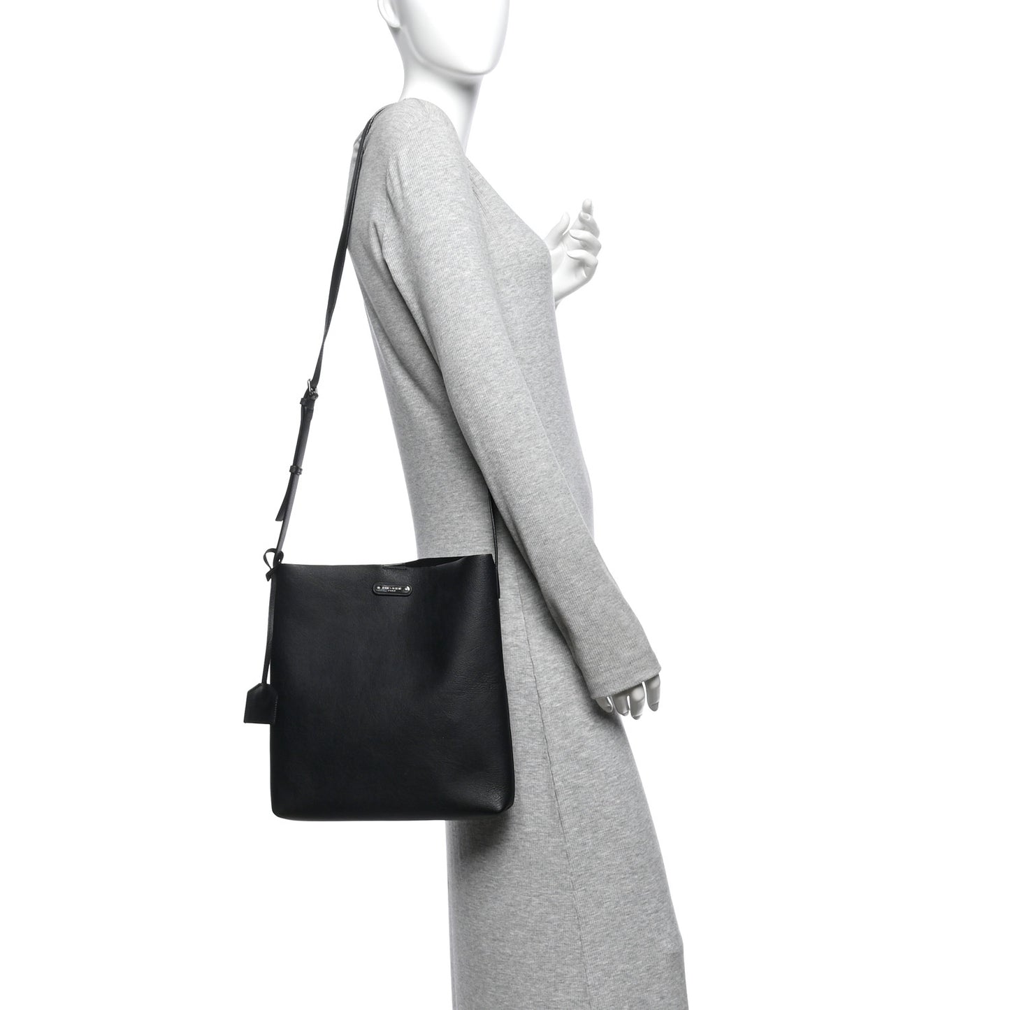 Calfskin Bold Shopping Tote Black