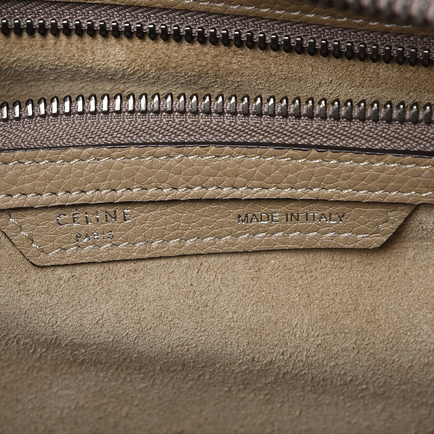 Celine Drummed Calfskin Mini Luggage Dune 7 of 12