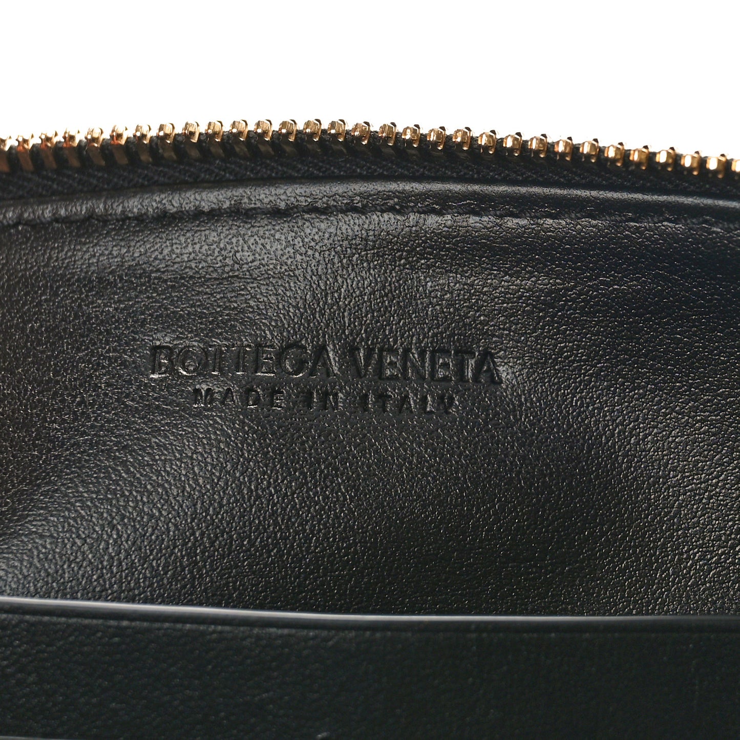 Nappa Intrecciato Medium Flat Zip Pouch Black