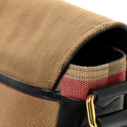 Burberry Canvas Mega Check Large Baildon Messenger Bag Black 12 of 21