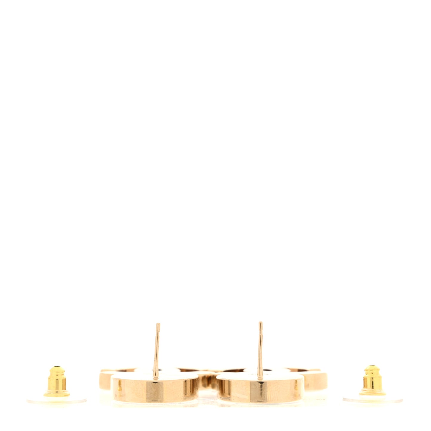 Enamel CC Drop Earrings Black White