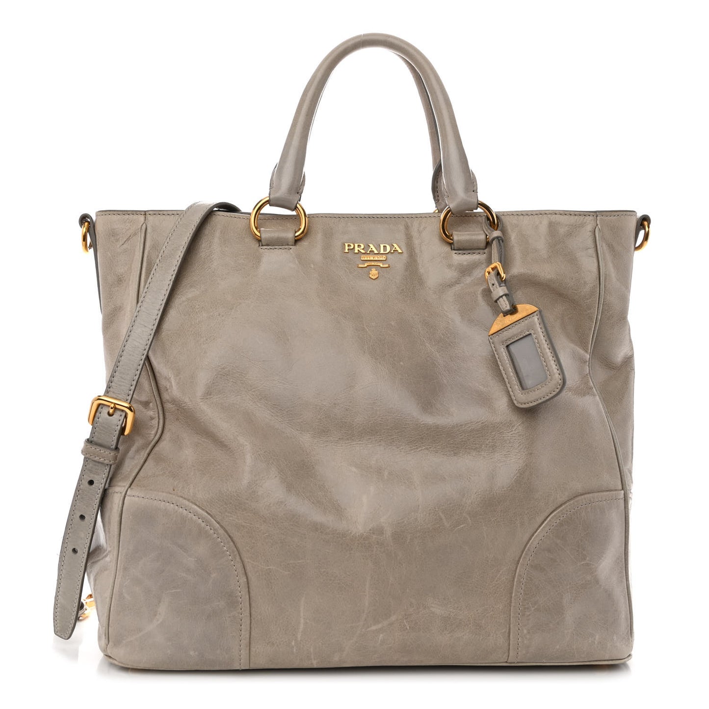 Vitello Shine Shopping Satchel Nube