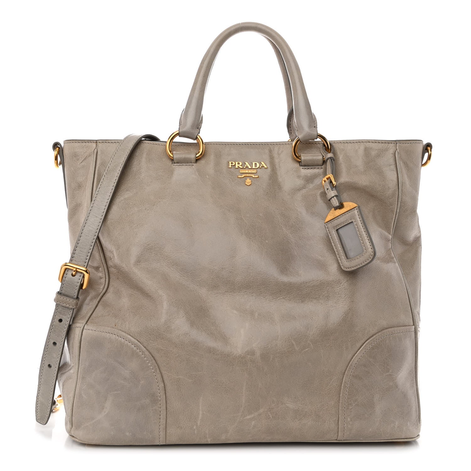 Prada Vitello Shine Shopping Satchel Nube 1 of 10