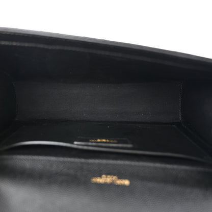 Saint Laurent Grain De Poudre Textured Mixed Matelasse Triquilt Medium Monogram Satchel Black 5 of 10