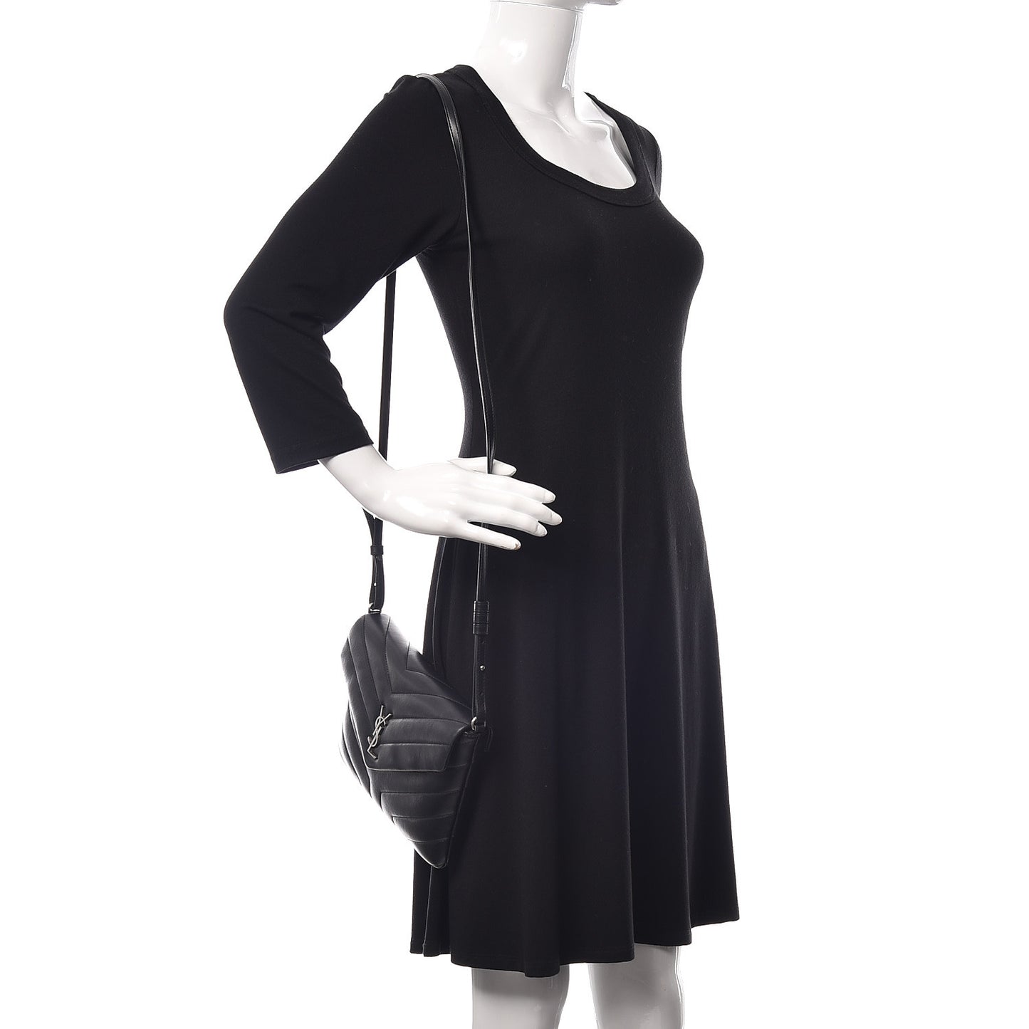 Calfskin Y Quilted Monogram Loulou Flap Bag Black