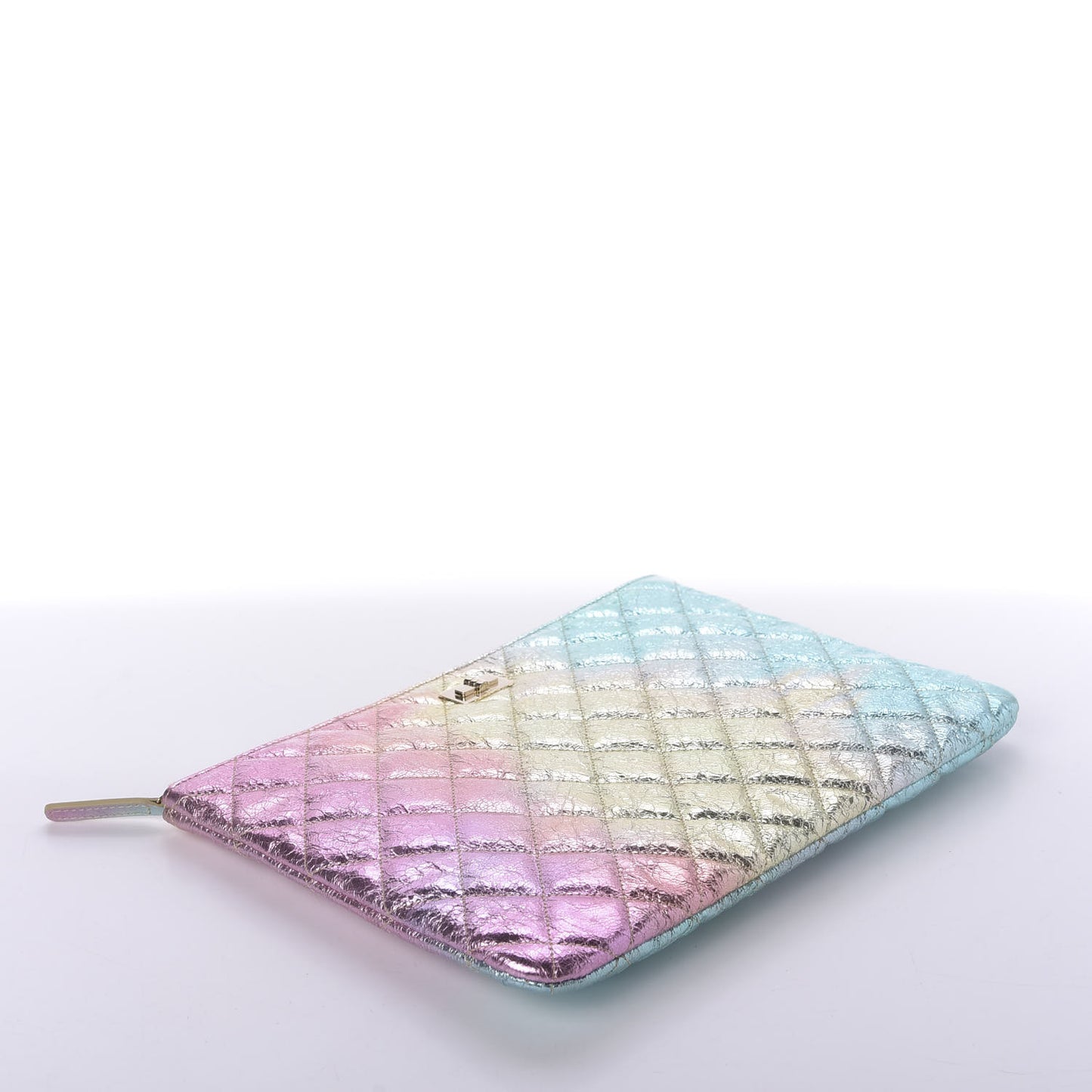 Metallic Goatskin Quilted Medium 2.55 Reissue Cosmetic Case Multicolor
