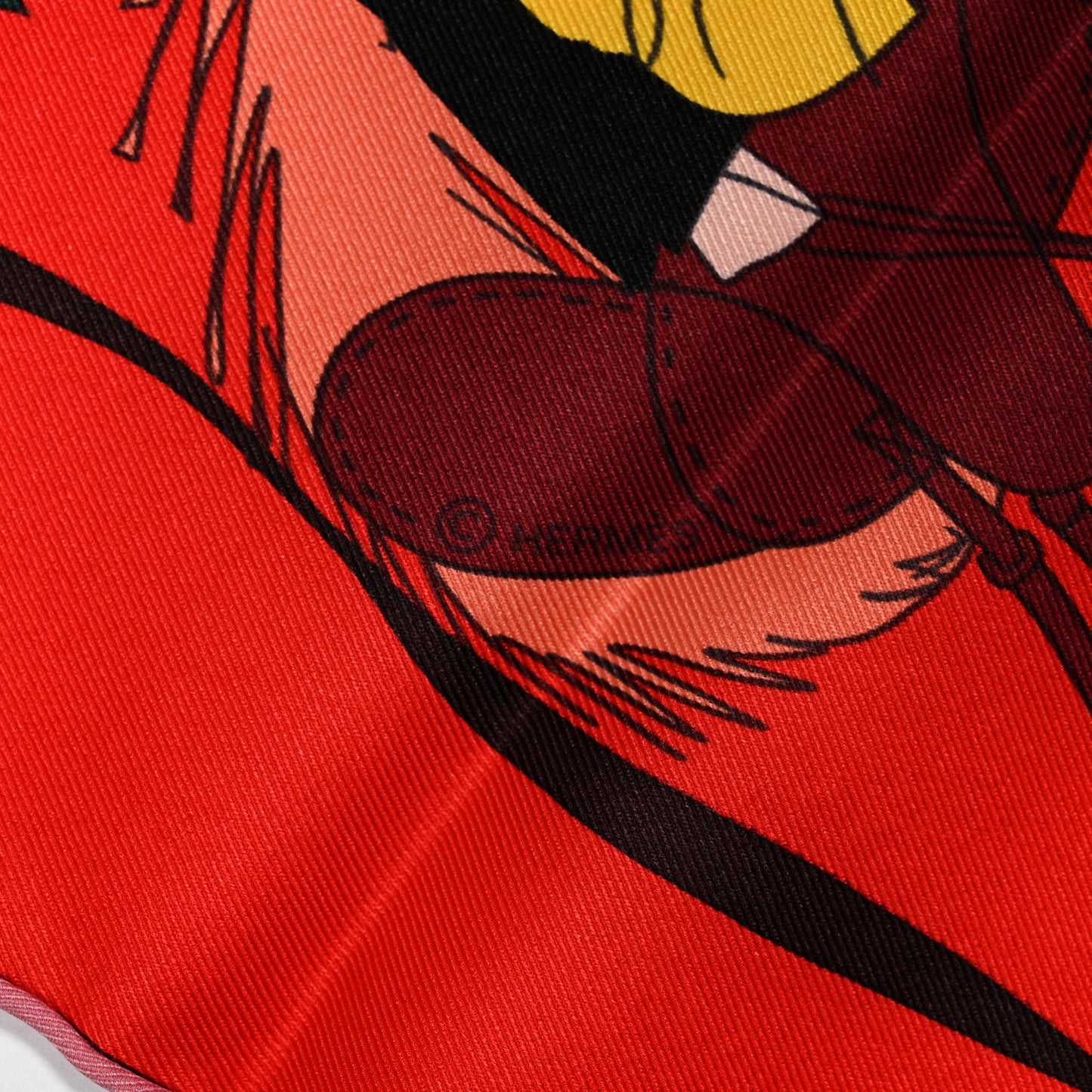 Silk Le Bal Masque Scarf 70 Rouge Vif Vieux Rose Jaune