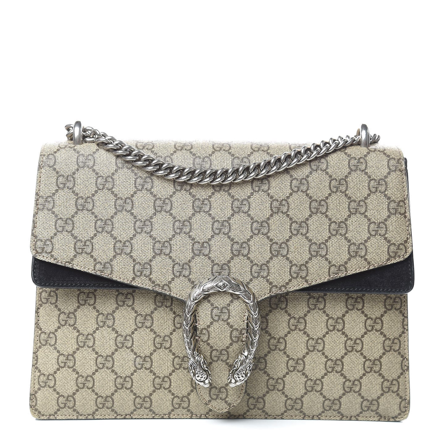 GG Supreme Monogram Medium Dionysus Shoulder Bag Black
