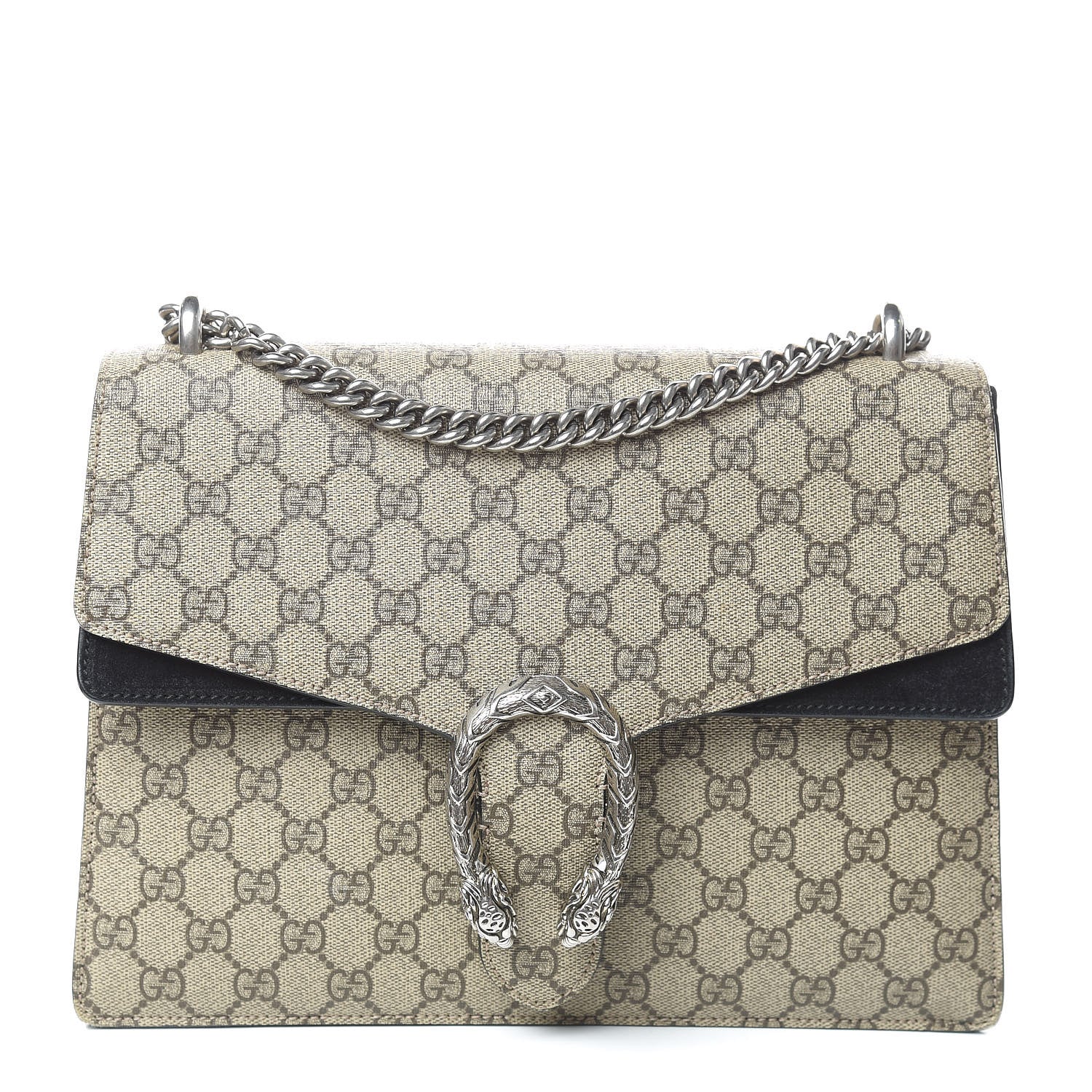 Gucci GG Supreme Monogram Medium Dionysus Shoulder Bag Black 1 of 17