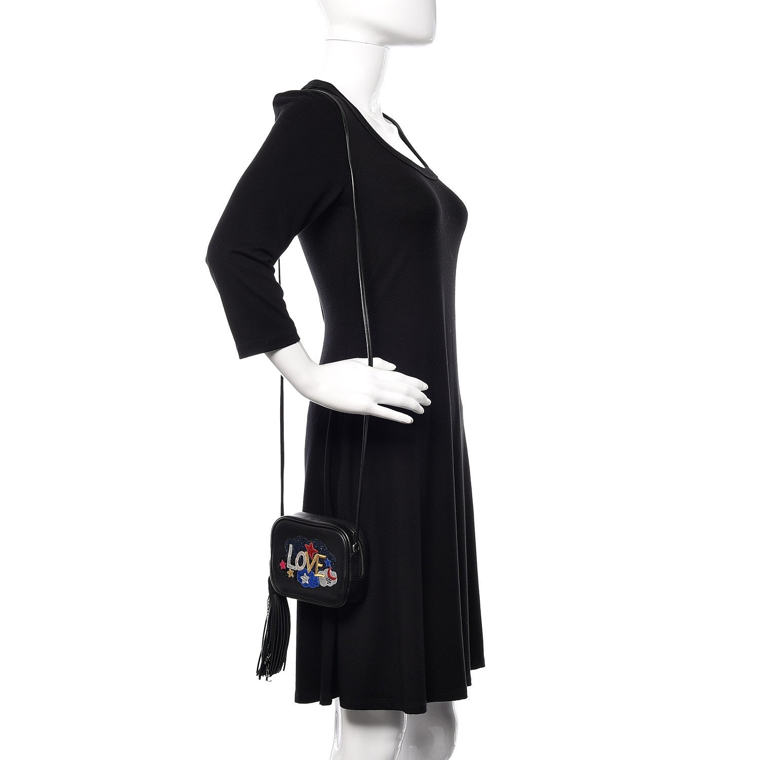 Saint Laurent Calfskin Love Patchwork Blogger Bag Black 2 of 11