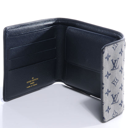 Louis Vuitton Mini Monogram Compact Wallet Blue 5 of 7