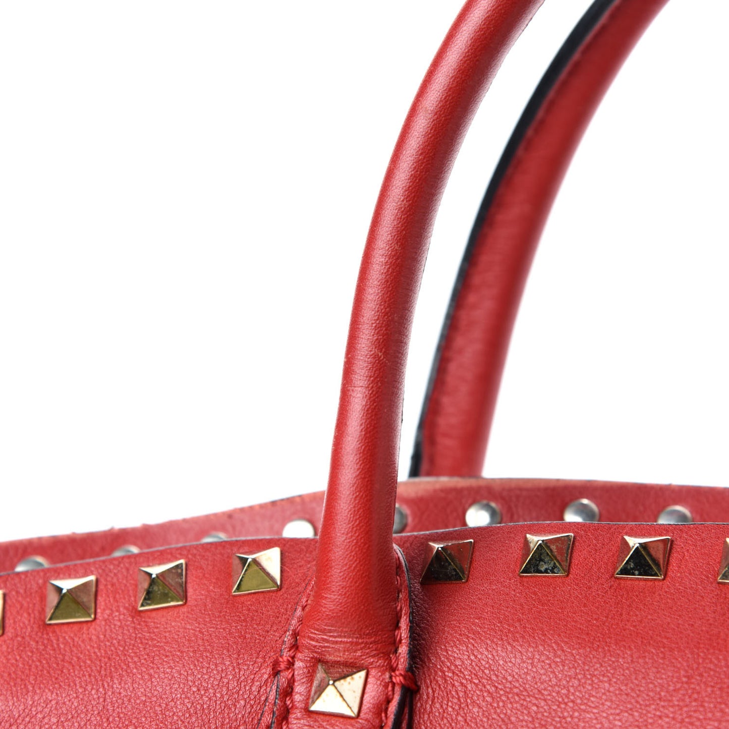 Vitello Rockstud Dome Shopper Rosso Valentino