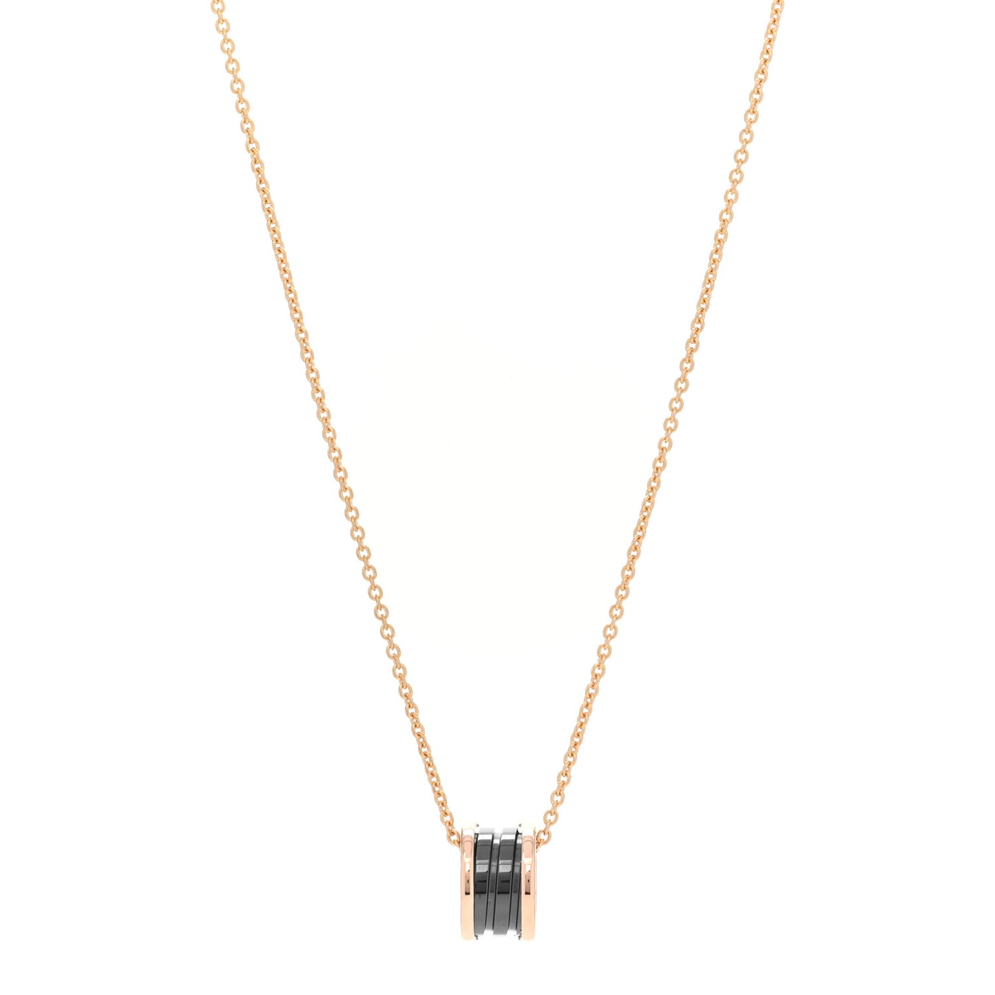 18K Rose Gold Black Ceramic B.Zero1 Pendant Necklace