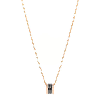 Bulgari 18K Rose Gold Black Ceramic B.Zero1 Pendant Necklace 1 of 4
