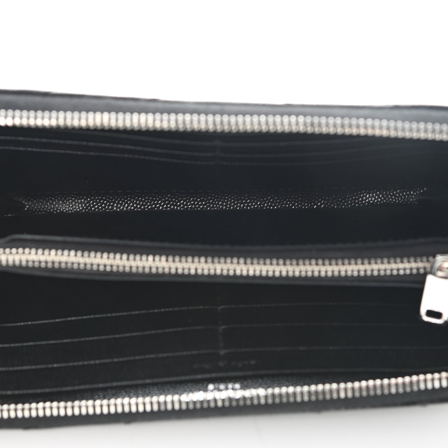 Grain De Poudre Matelasse Chevron Monogram Zip Around Wallet Black