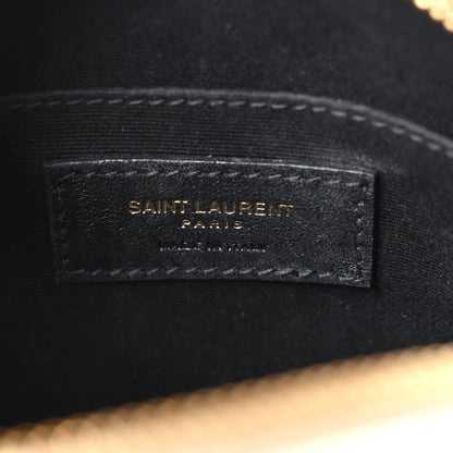 Saint Laurent Grain De Poudre Matelasse Chevron Quilted Round Vinyle Camera Bag Crema Soft 5 of 9