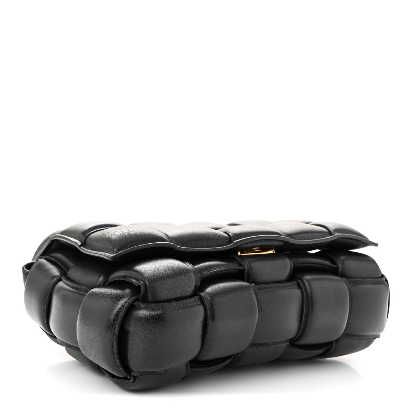 Nappa Maxi Intreccio Padded Cassette Crossbody Bag Black