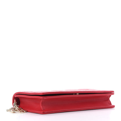 Christian Dior Lambskin Cannage Lady Dior Convertible Clutch Red 5 of 10