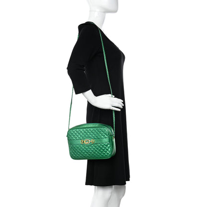Gucci Laminated Nappa Trapuntata Small Zumi Shoulder Bag Jasmine Green 2 of 10