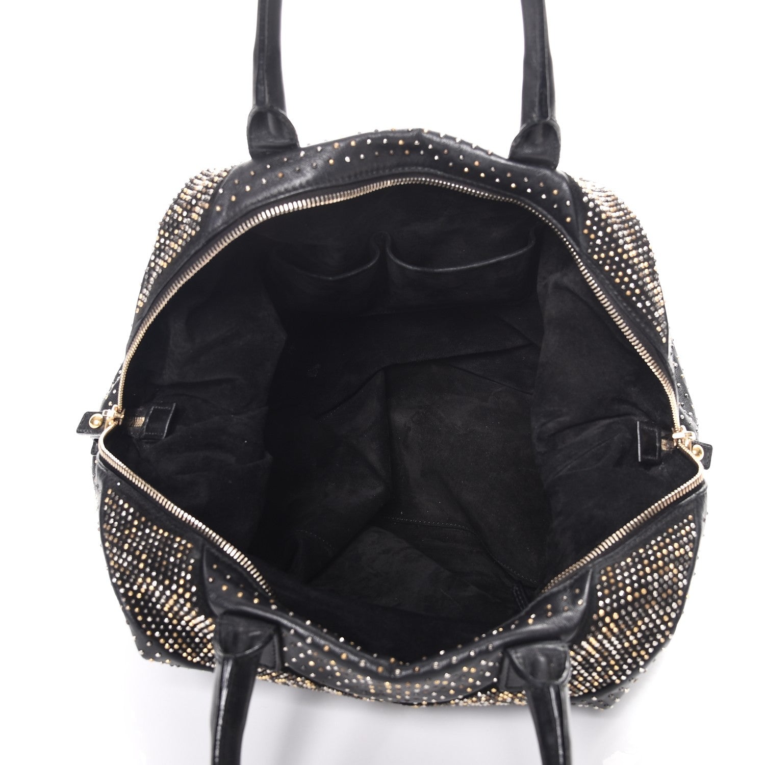 Saint Laurent Calfskin Rock Studded Easy Sac Black 5 of 17