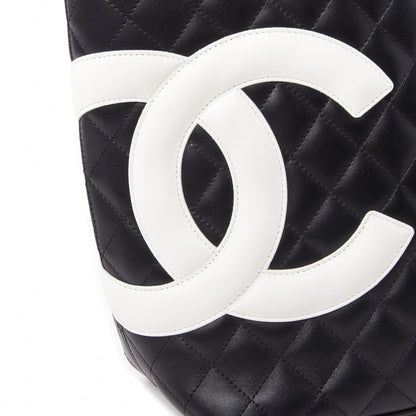 Chanel Calfskin Quilted Medium Cambon Tote Black White 7 of 9