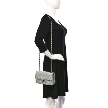 Chanel Lambskin Quilted Mini Rectangular Flap Grey 2 of 9