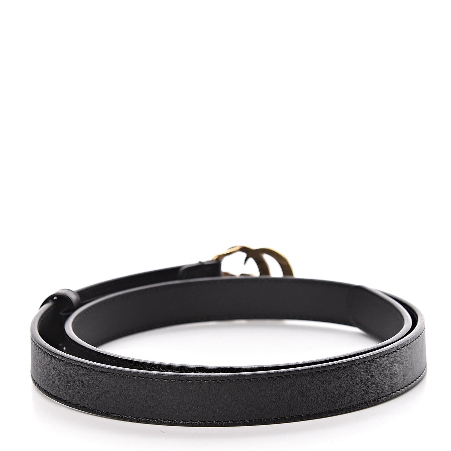 Calfskin Pearl Double G 20mm Belt 75 30 Black Cream