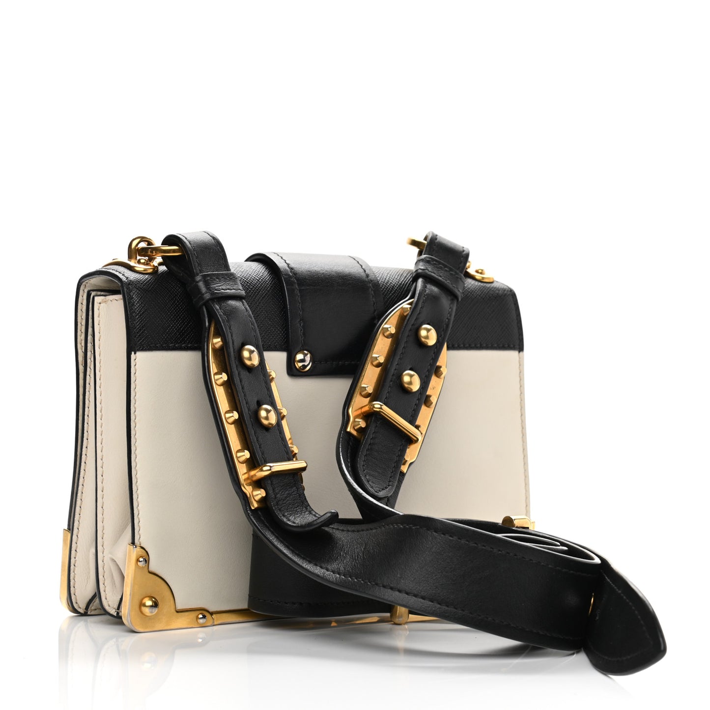City Calf Saffiano Cahier Bag Talco Black