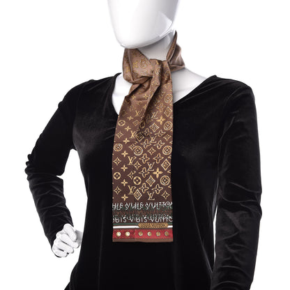 Louis Vuitton Silk Monogram Map Bandeau Cassis 2 of 4
