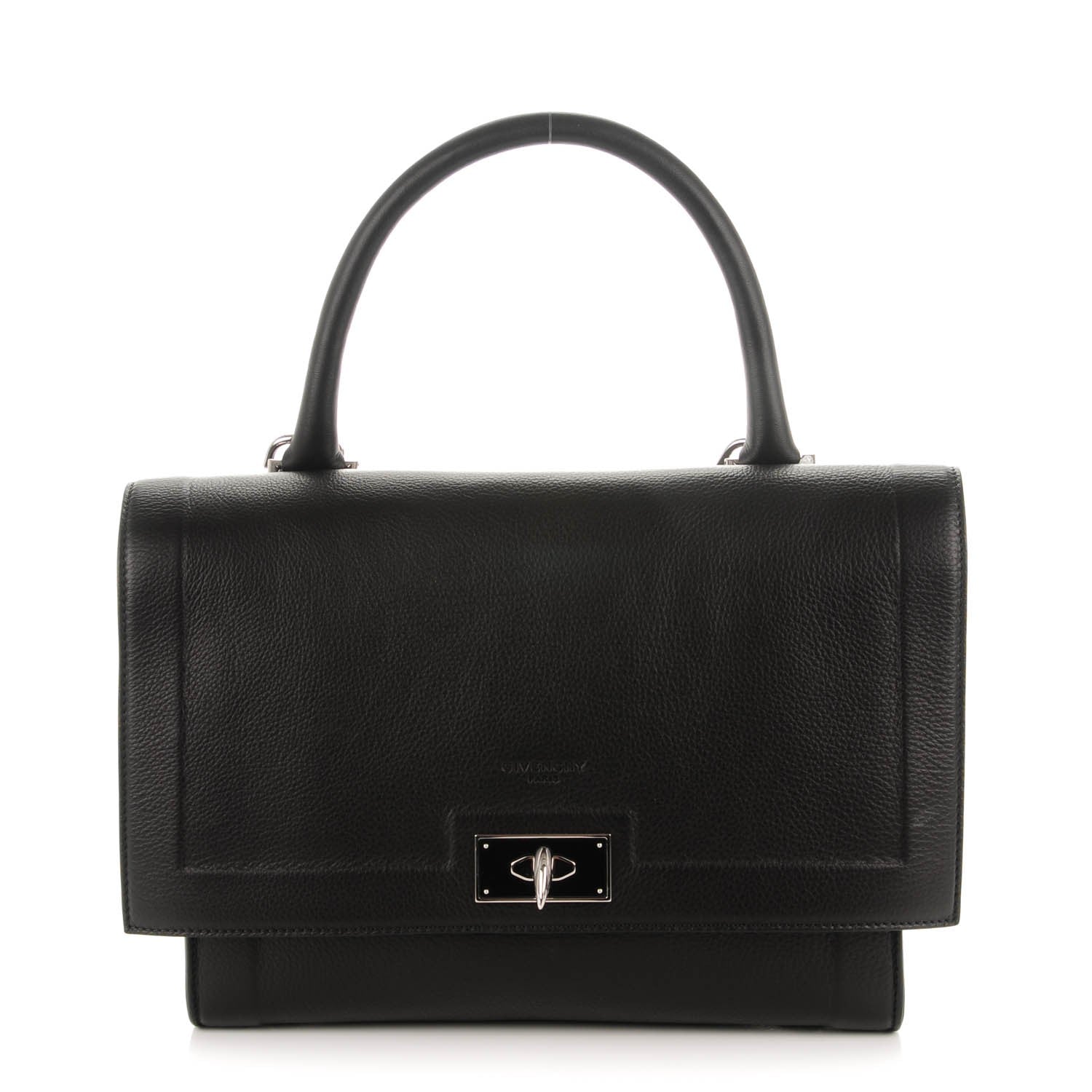 Givenchy Grained Calfskin Small Shark Lock Satchel Black 1 of 6