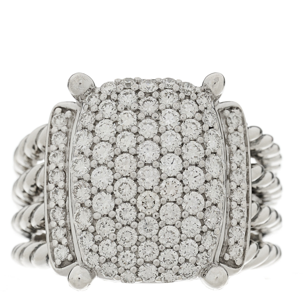 Sterling Silver Diamond 16mm Wheaton Ring 54 7
