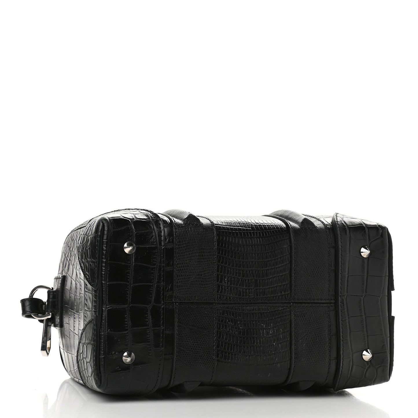 Calfskin Crocodile Embossed Mini Lucrezia Black