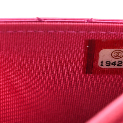 Chanel Metallic Patent Calfskin Quilted Boy Wallet On Chain WOC Fuchsia 8 of 13