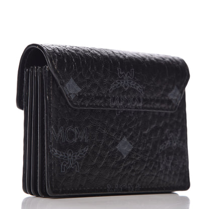 MCM Visetos Mini Accordion Card Wallet Black 3 of 7