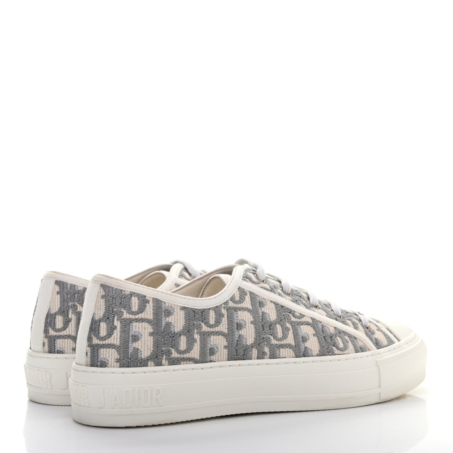 Canvas Oblique Walk'N'Dior Low Top Sneakers 38 Grey Stone
