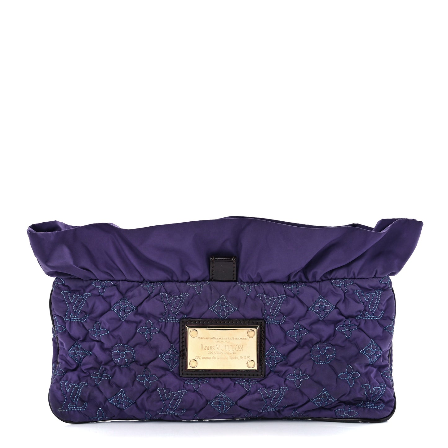 Nylon Quilted Pochette Devi MM Purple