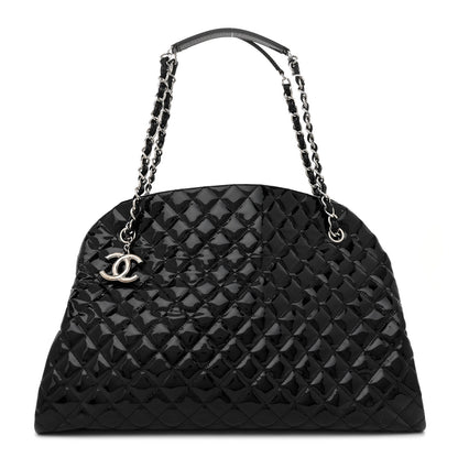 Chanel Patent Quilted Maxi Just Mademoiselle Bowling Bag Black 1 of 16