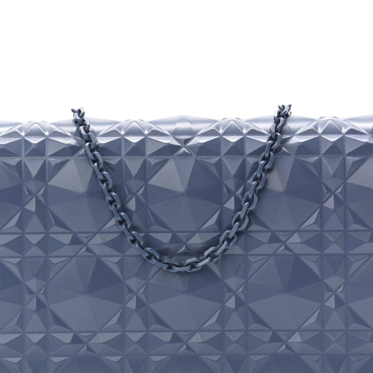 Calfskin Cannage Diamond Lady Dior Chain Wallet Blue