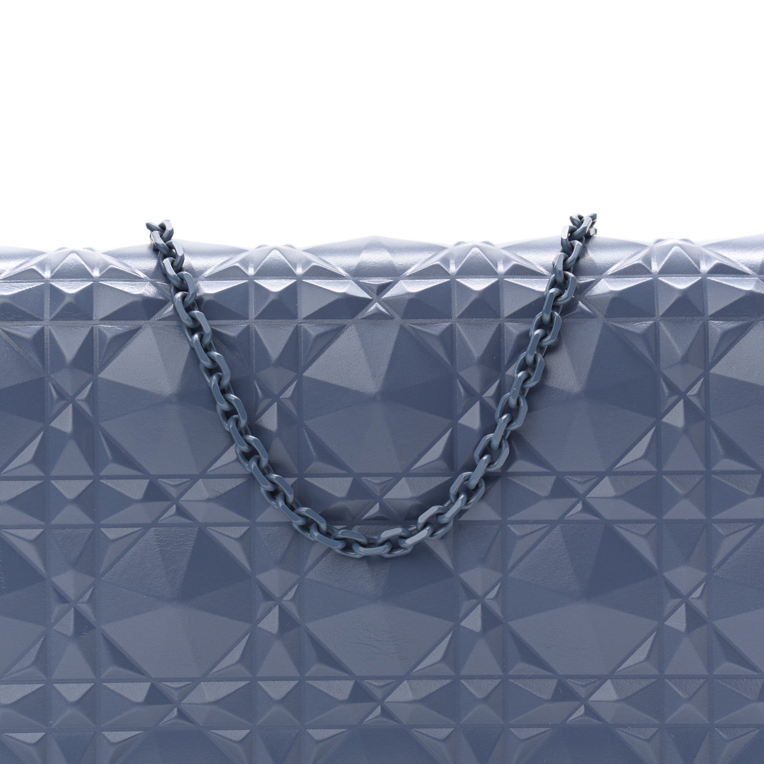 Christian Dior Calfskin Cannage Diamond Lady Dior Chain Wallet Blue 9 of 11
