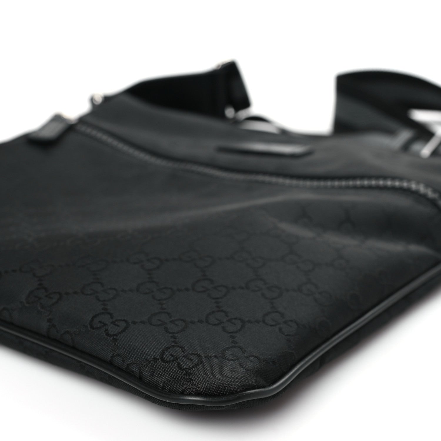 Gucci Nylon Monogram Small Flat Messenger Bag Black 10 of 10