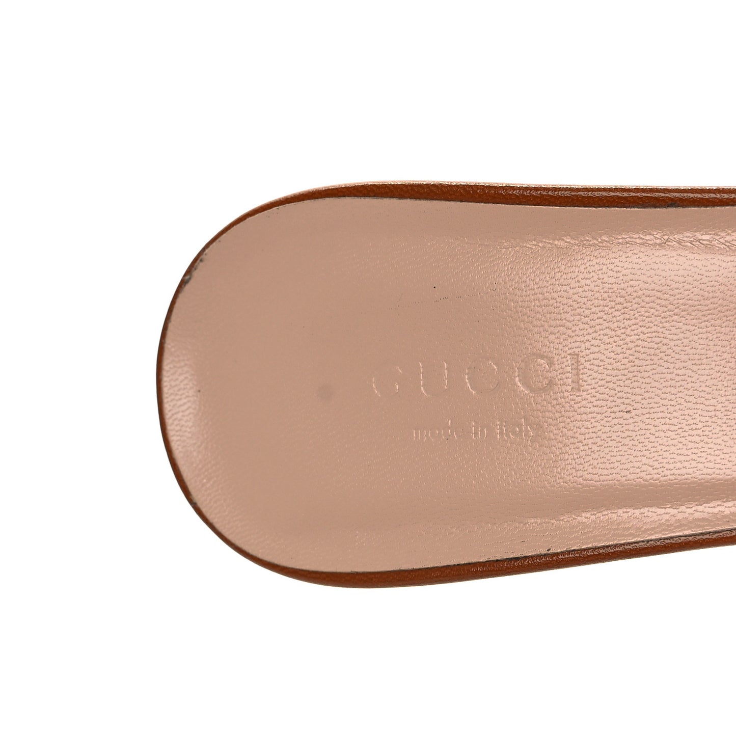Malaga Kid GG Marmont Fringe 75mm Slide Sandals 38 Cognac