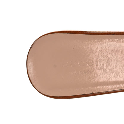 Gucci Malaga Kid GG Marmont Fringe 75mm Slide Sandals 38 Cognac 8 of 9