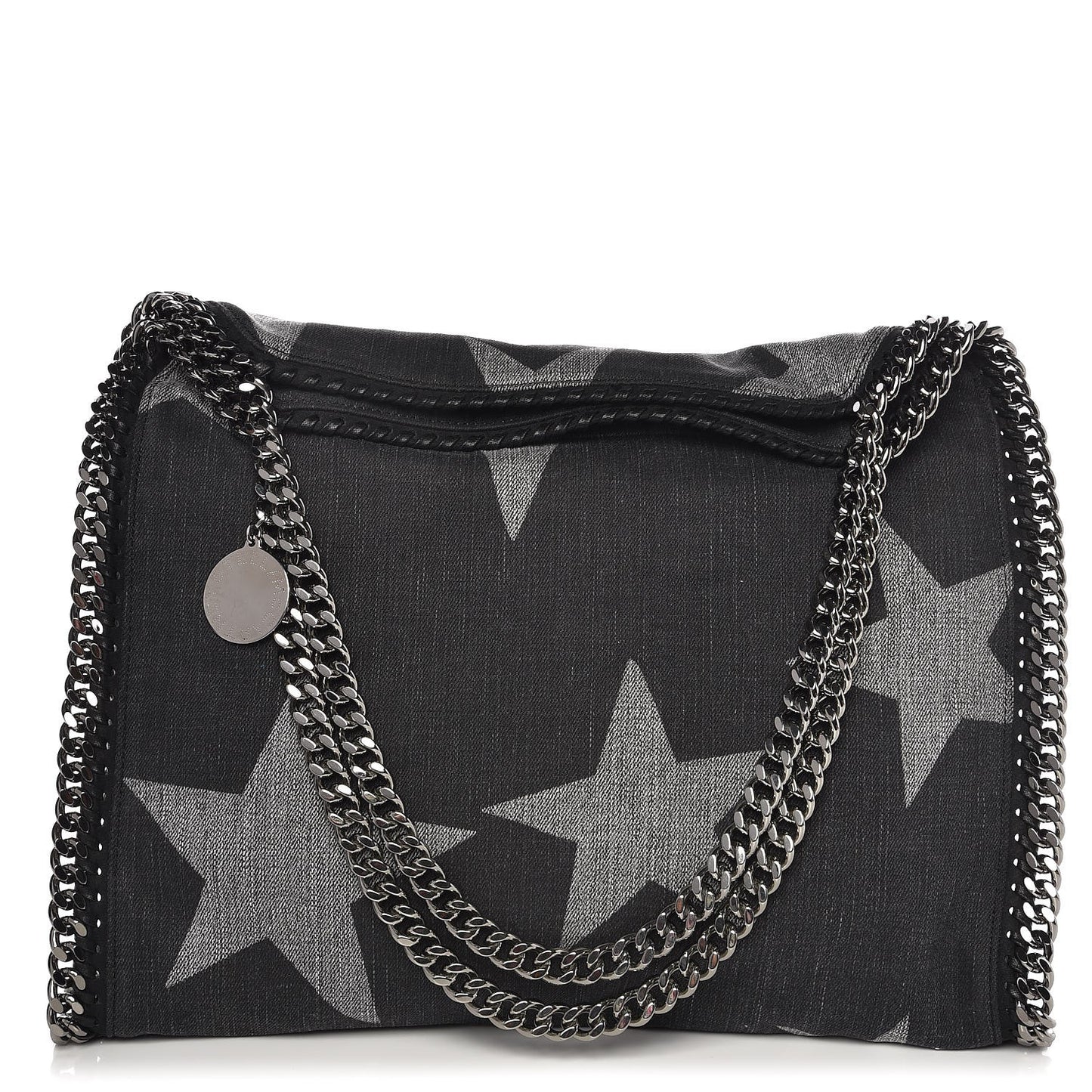 Denim Star Small Falabella Tote Black