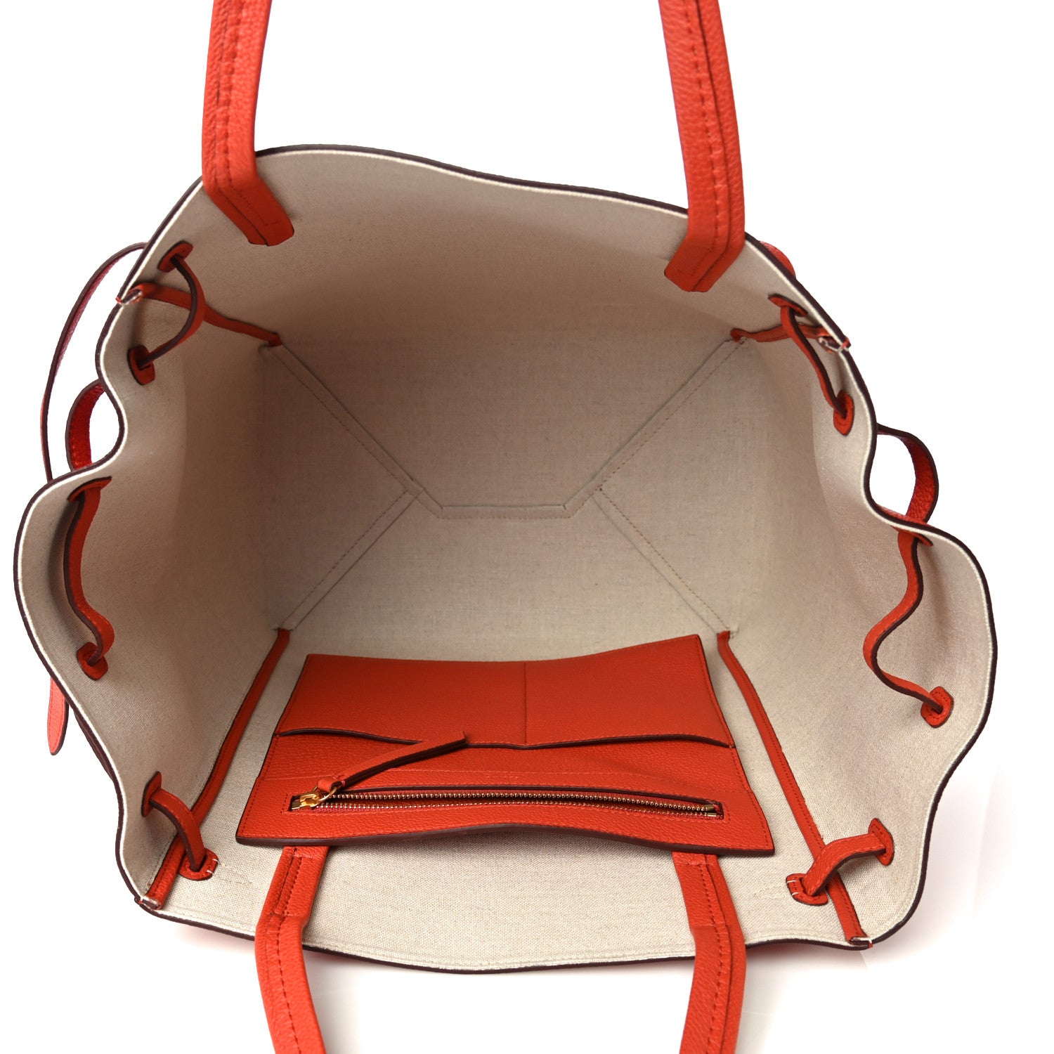 Celine Soft Grained Calfskin Small Belt Cabas Fox Red 8 of 8