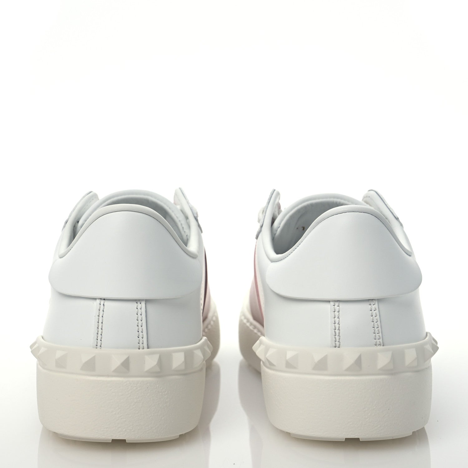 Valentino Garavani Calfskin Rockstud Open Sneakers 38.5 White Lipstick 5 of 10