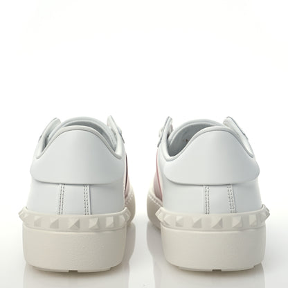 Valentino Garavani Calfskin Rockstud Open Sneakers 38.5 White Lipstick 5 of 10